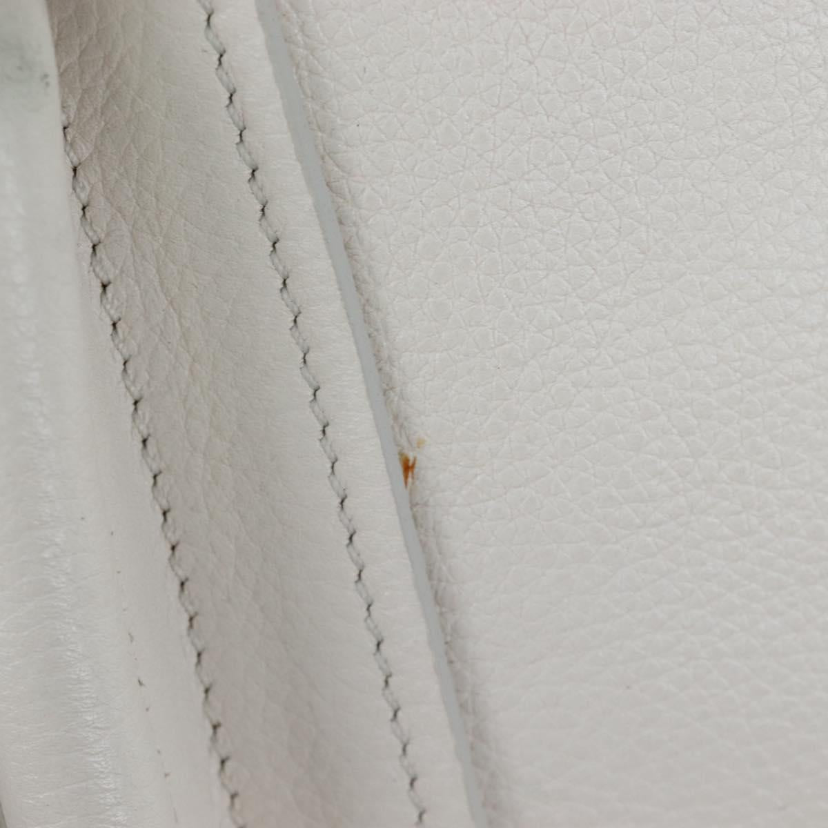 Chloe Paraty Hand Bag Leather 2way White Gold Auth 205290V