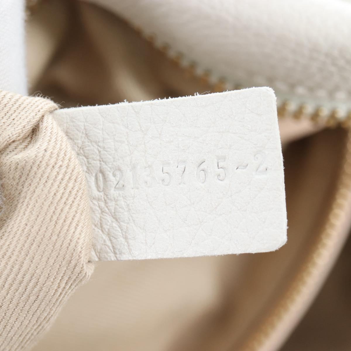 Chloe Paraty Hand Bag Leather 2way White Gold Auth 205290V