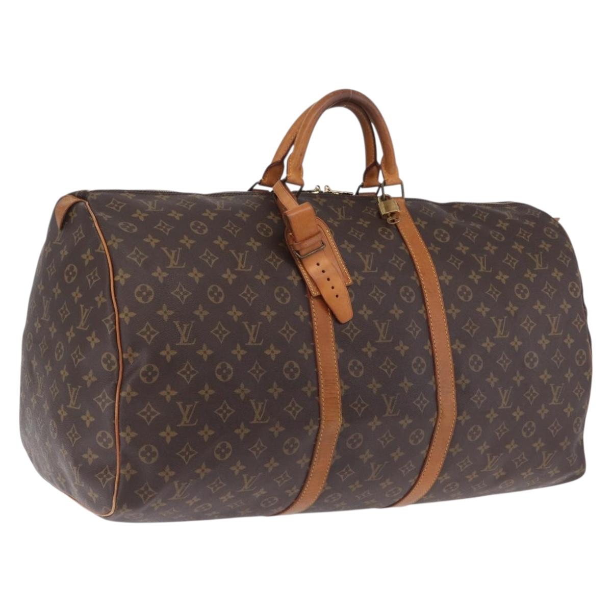 LOUIS VUITTON Monogram Keepall 60 Boston Bag M41422 LV Auth 205364V