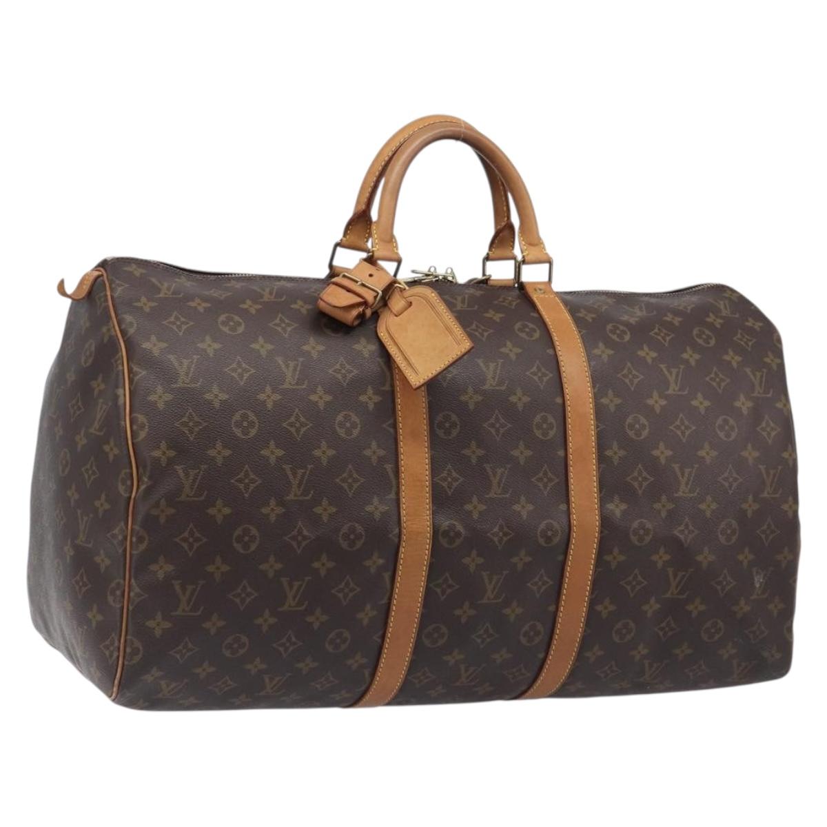 LOUIS VUITTON Monogram Keepall 55 Boston Bag M41424 LV Auth 205411V