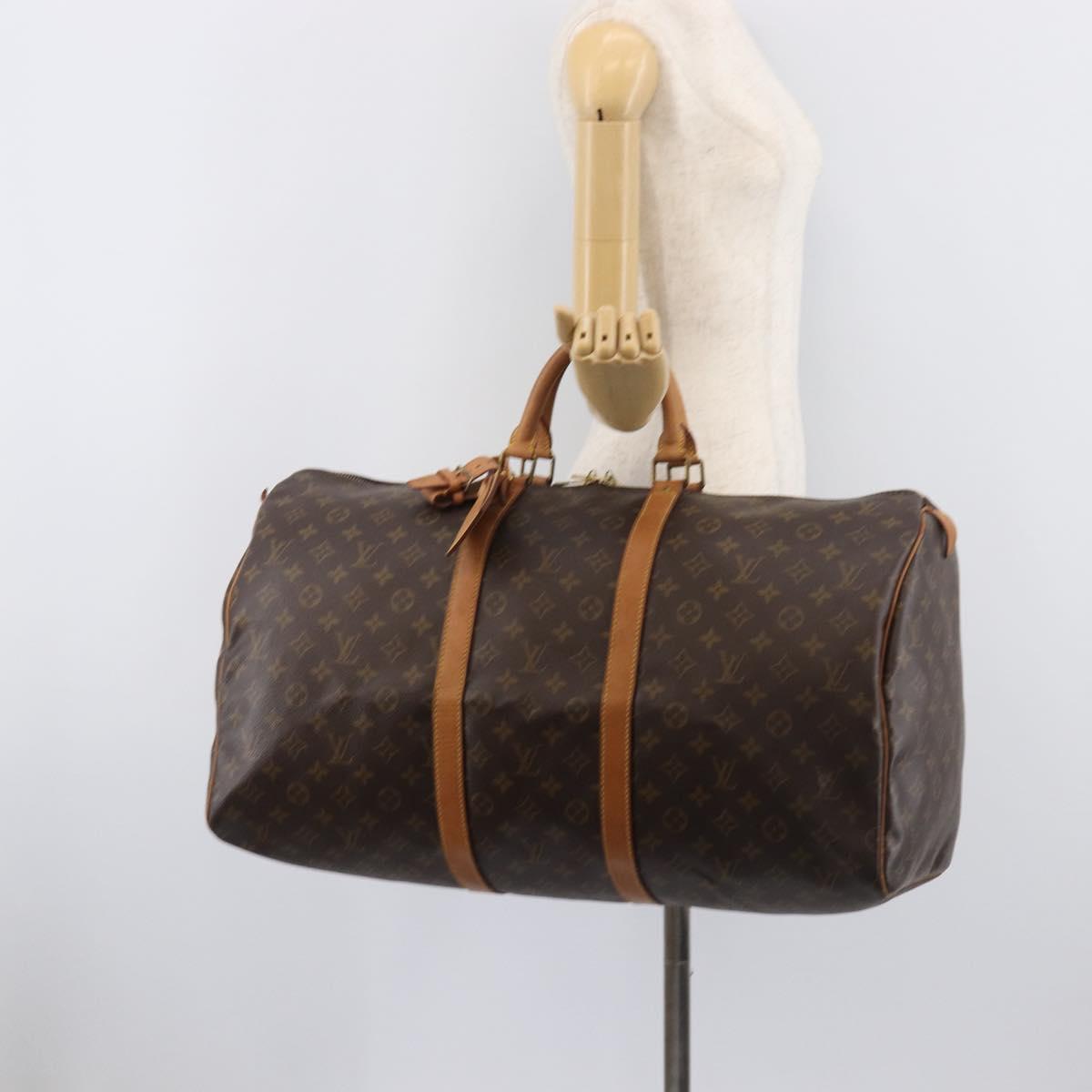 LOUIS VUITTON Monogram Keepall 55 Boston Bag M41424 LV Auth 205411V