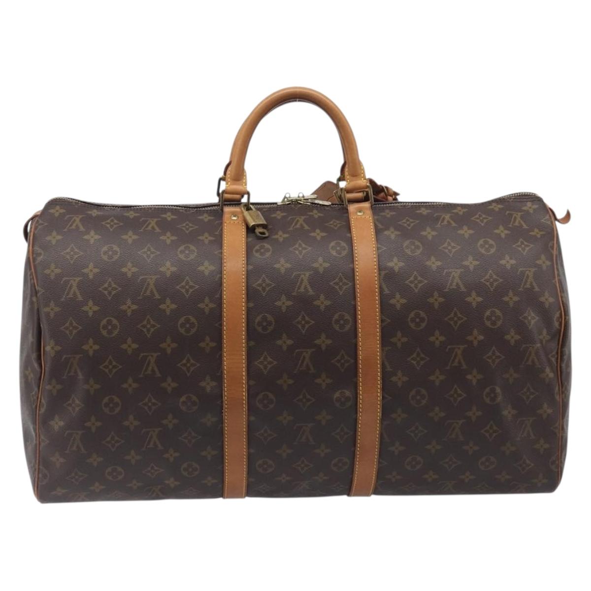 LOUIS VUITTON Monogram Keepall 55 Boston Bag M41424 LV Auth 205411V