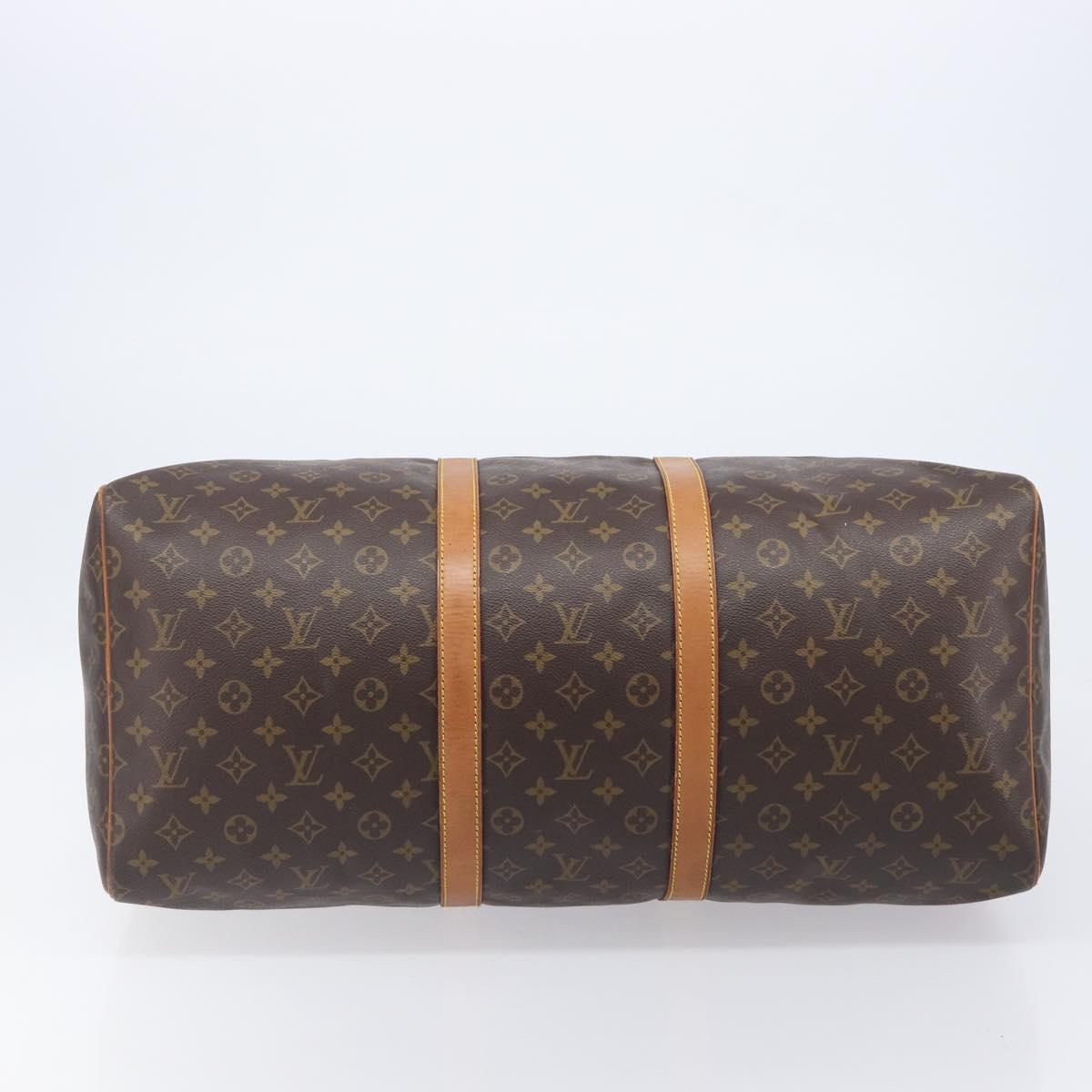 LOUIS VUITTON Monogram Keepall 55 Boston Bag M41424 LV Auth 205411V