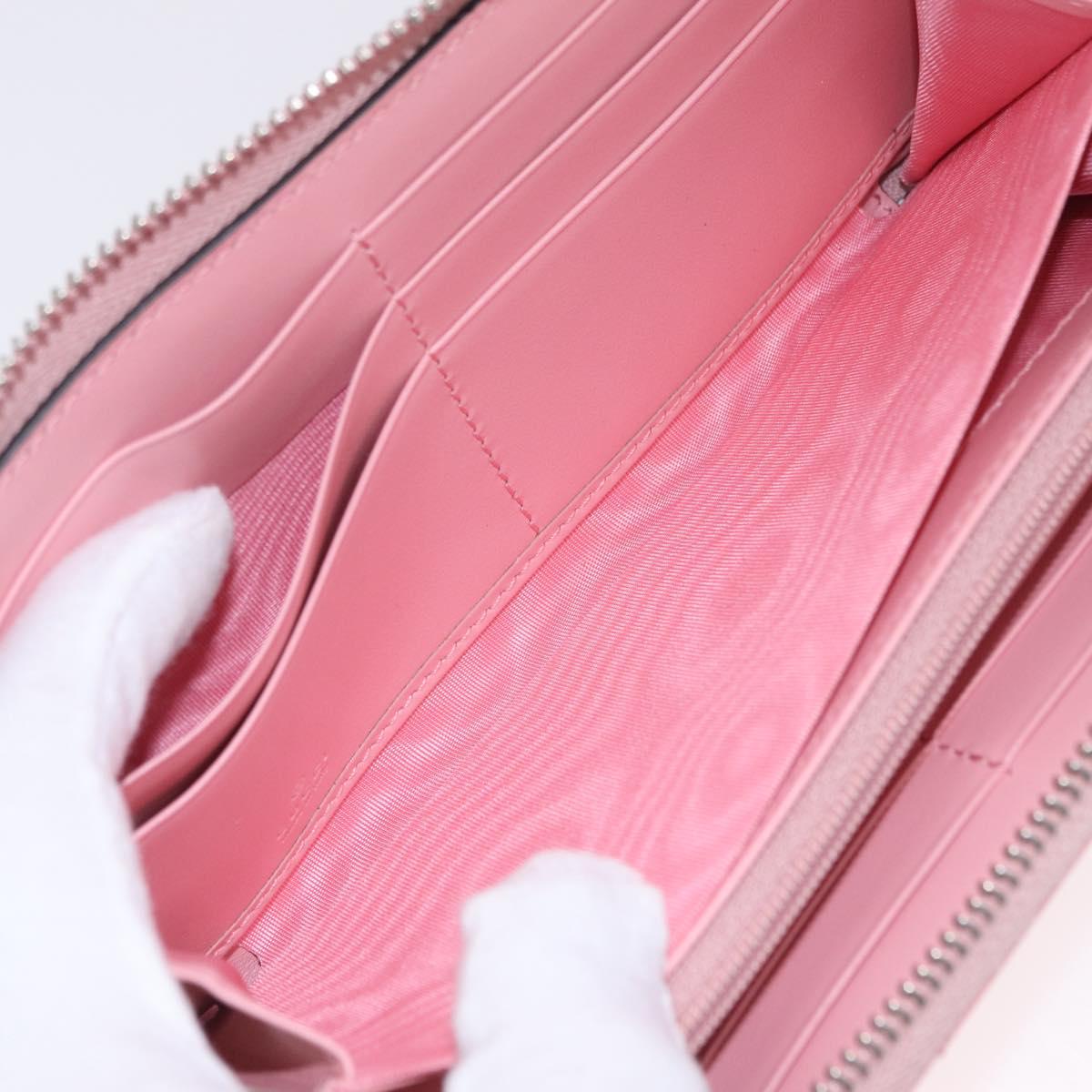 GUCCI Long Wallet Leather Pink Silver 443123 Auth 205414M