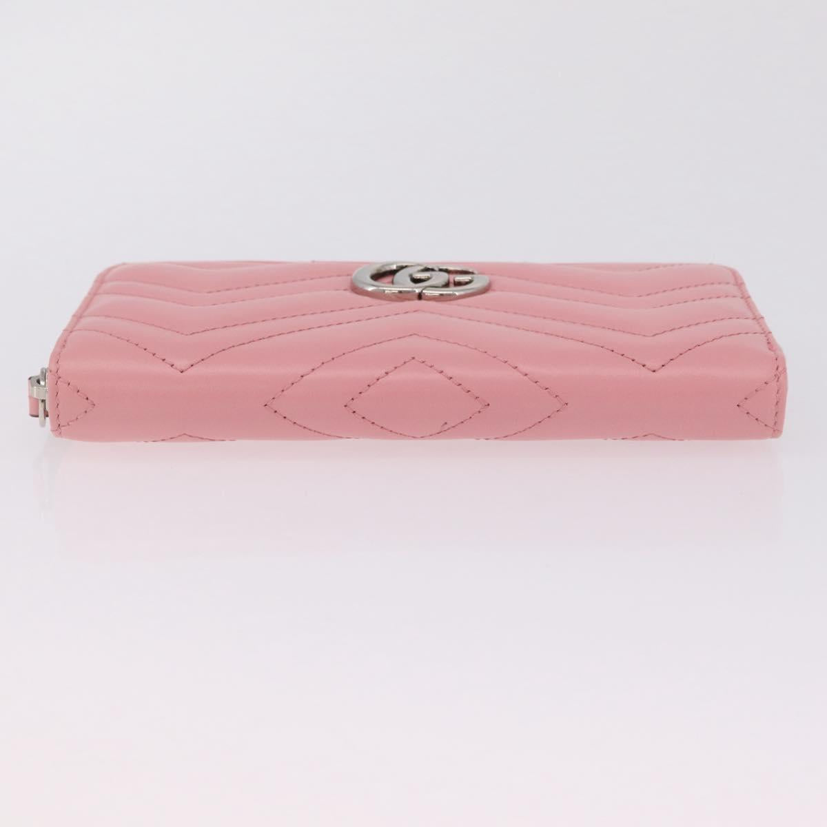 GUCCI Long Wallet Leather Pink Silver 443123 Auth 205414M