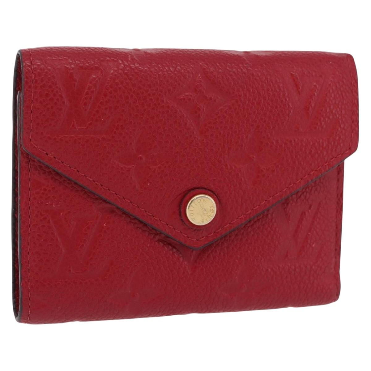 LOUIS VUITTON Empreinte Portefeuille Victorine Wallet Red M62554 LV Auth 205417M