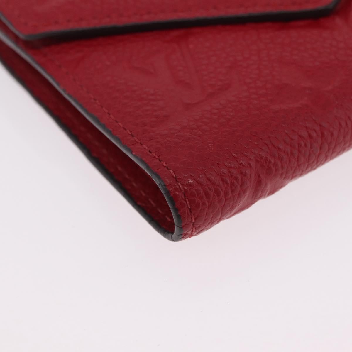 LOUIS VUITTON Empreinte Portefeuille Victorine Wallet Red M62554 LV Auth 205417M