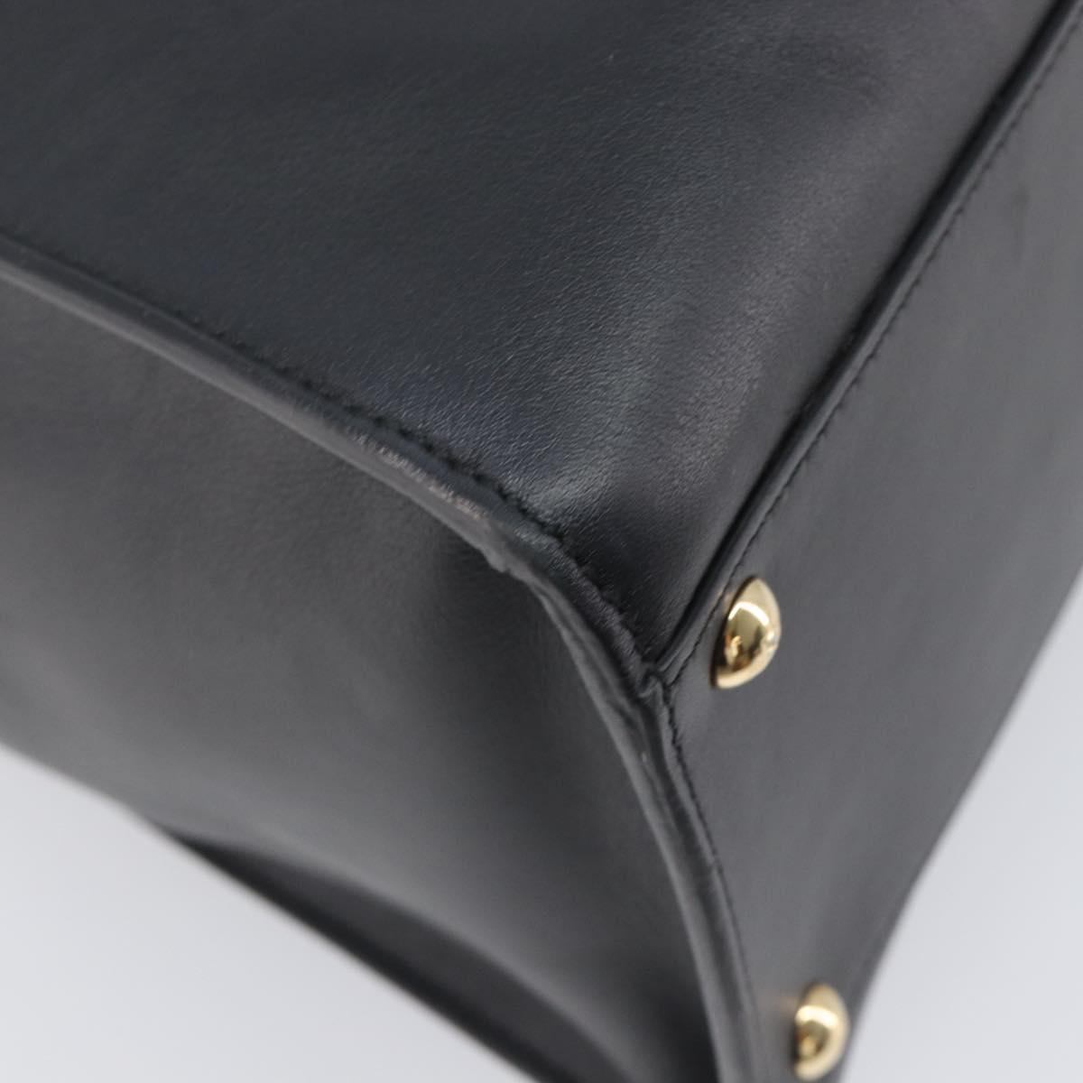 FENDI Peek A Boo X-Rite Hand Bag Leather Black Gold Auth 205424V