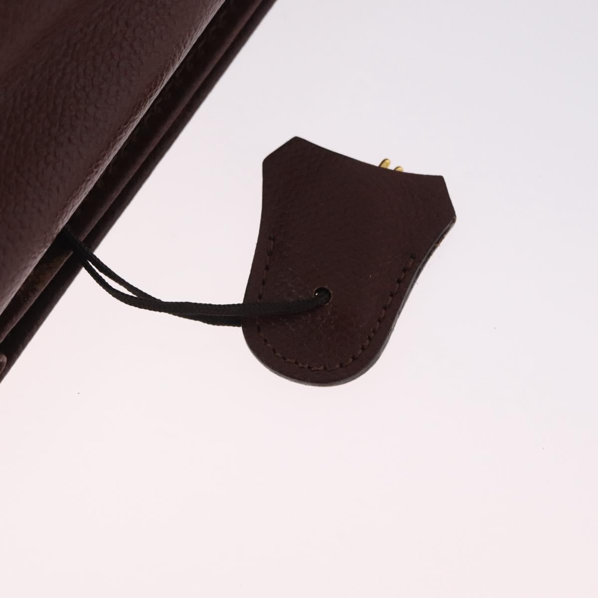 Saint Laurent Business Bag Leather 2way Brown Gold Auth 205426
