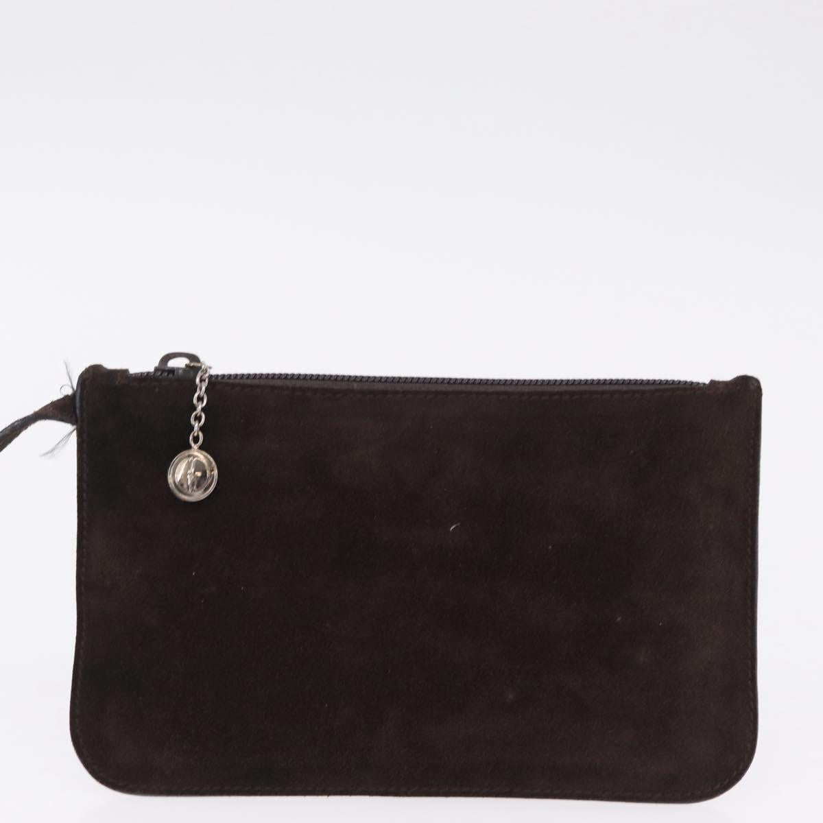 GUCCI Shoulder Bag Suede Brown Silver 001 3444 1978 Auth 205442