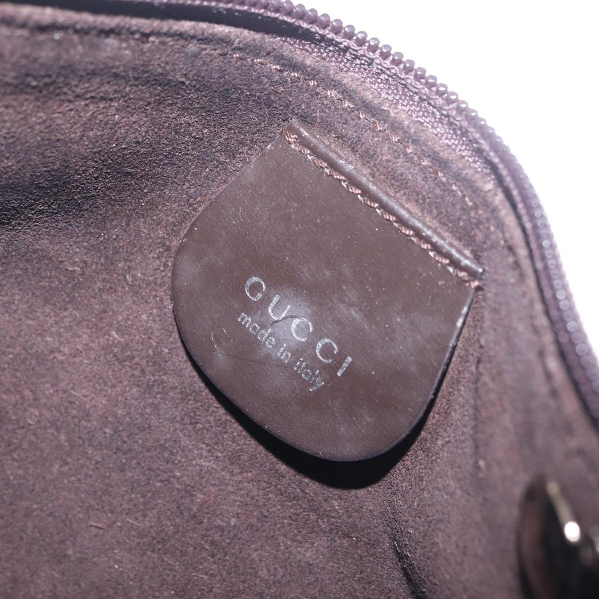 GUCCI Shoulder Bag Suede Brown Silver 001 3444 1978 Auth 205442