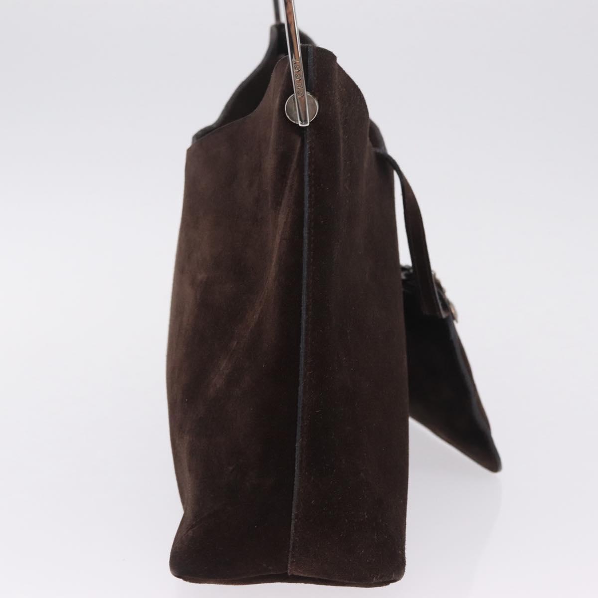 GUCCI Shoulder Bag Suede Brown Silver 001 3444 1978 Auth 205442