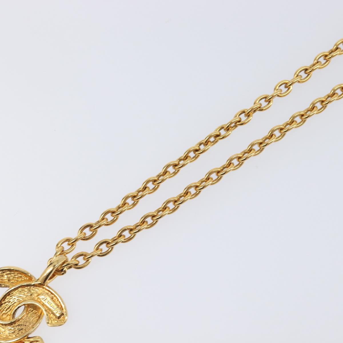 CHANEL Necklace metal Gold CC Auth 205470M