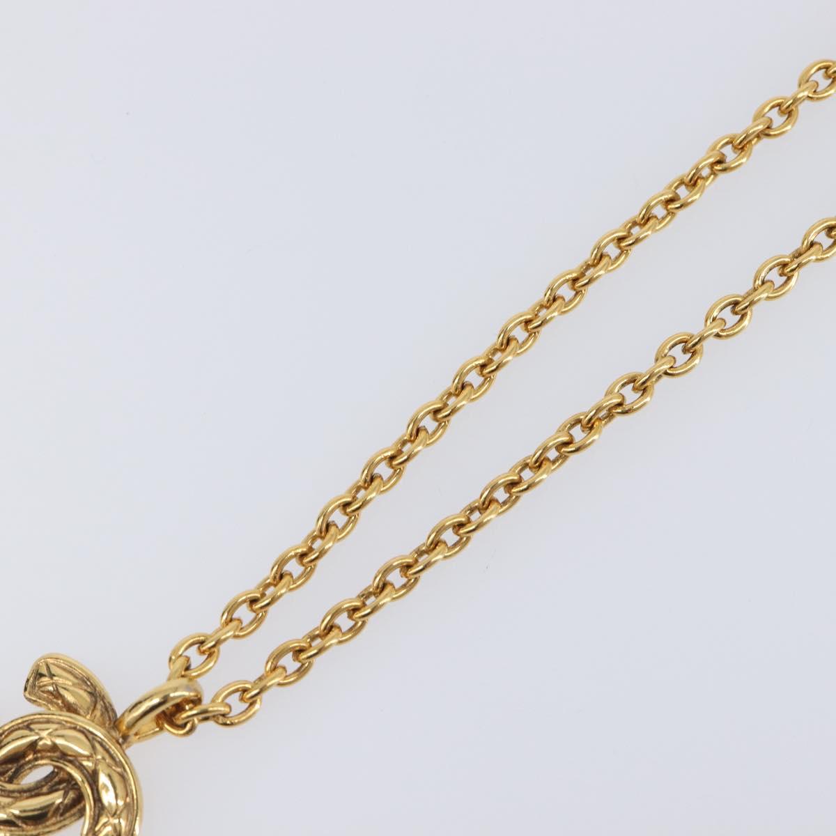CHANEL Necklace metal Gold CC Auth 205470M
