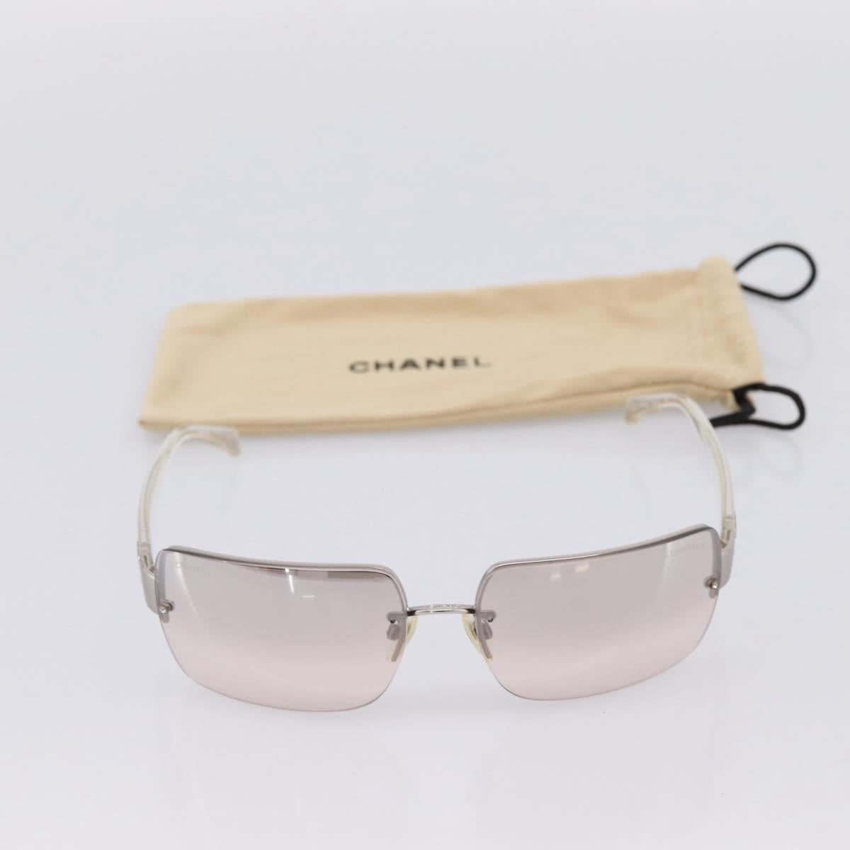 CHANEL Rimless Sunglasses plastic Clear CC Auth 205500M