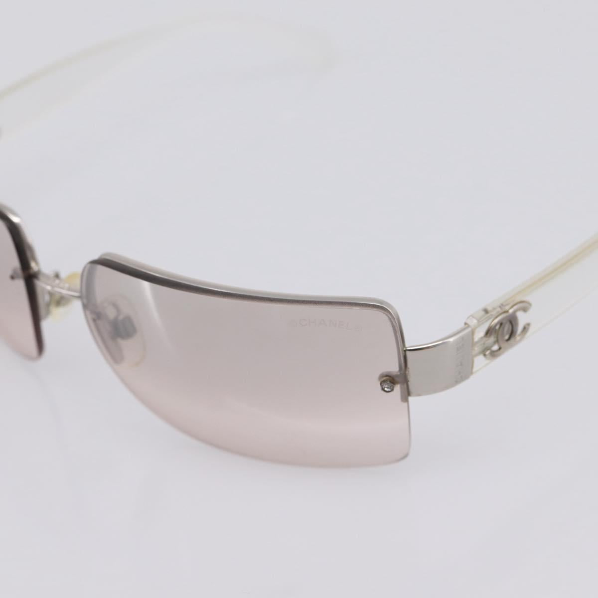 CHANEL Rimless Sunglasses plastic Clear CC Auth 205500M