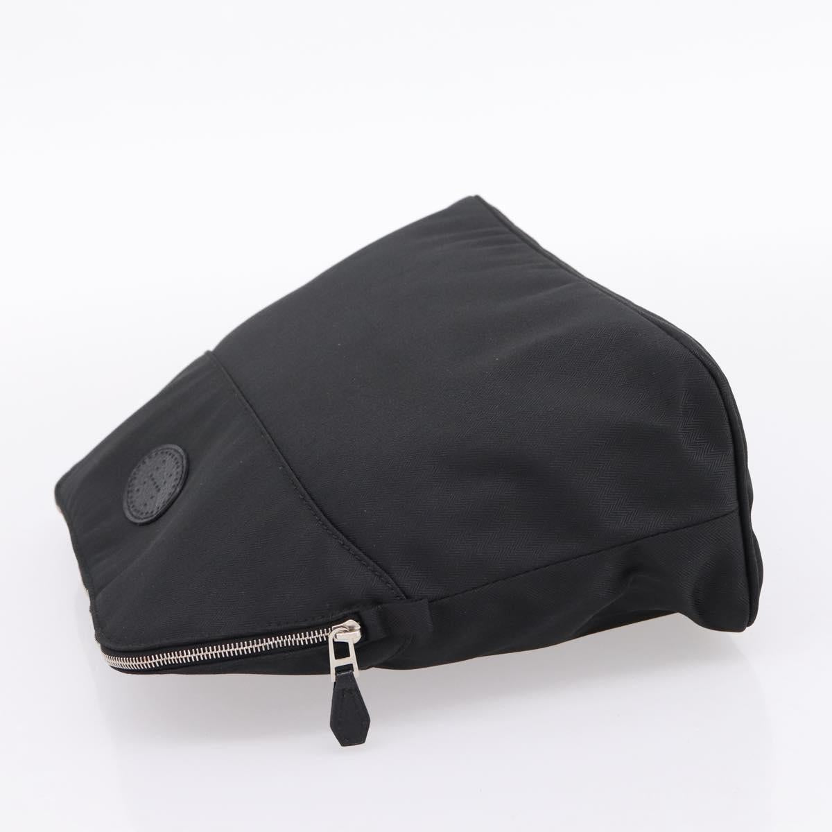 HERMES Bolide Pouch 30 Pouch Canvas Black Silver Auth 205509M