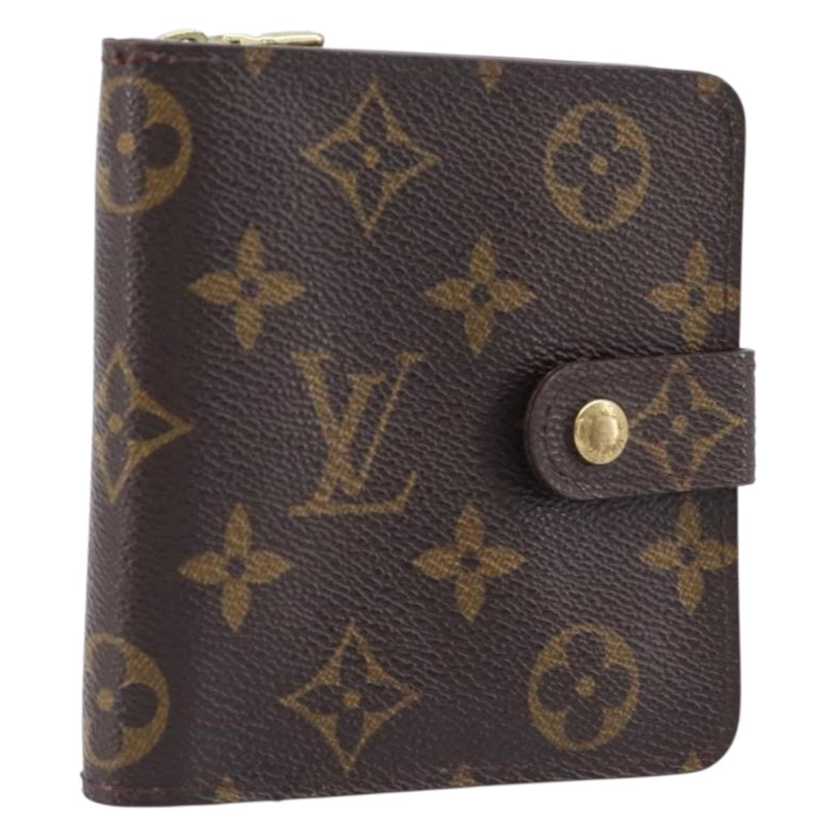 LOUIS VUITTON Monogram Compact zip Wallet M61667 LV Auth 205512A