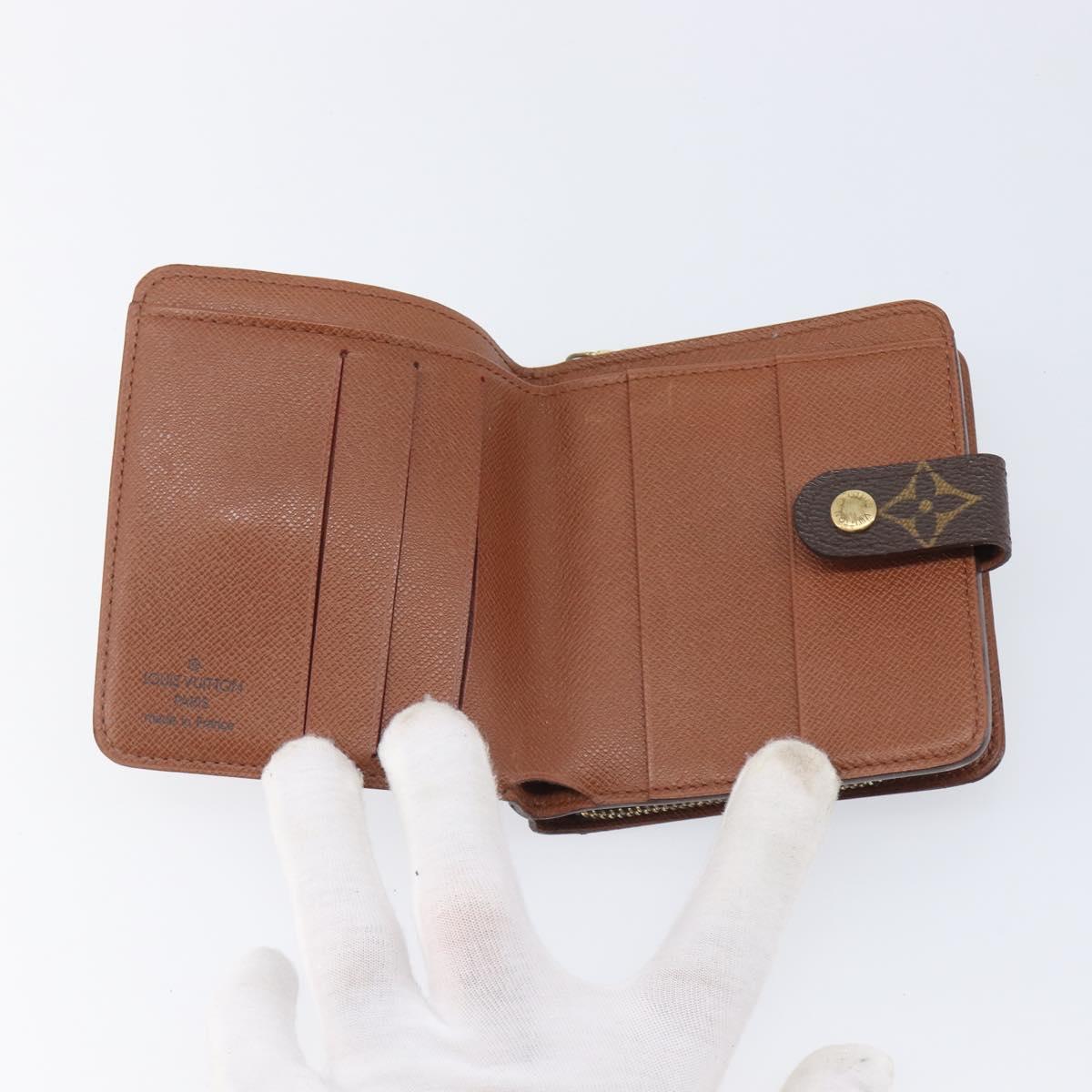 LOUIS VUITTON Monogram Compact zip Wallet M61667 LV Auth 205512A