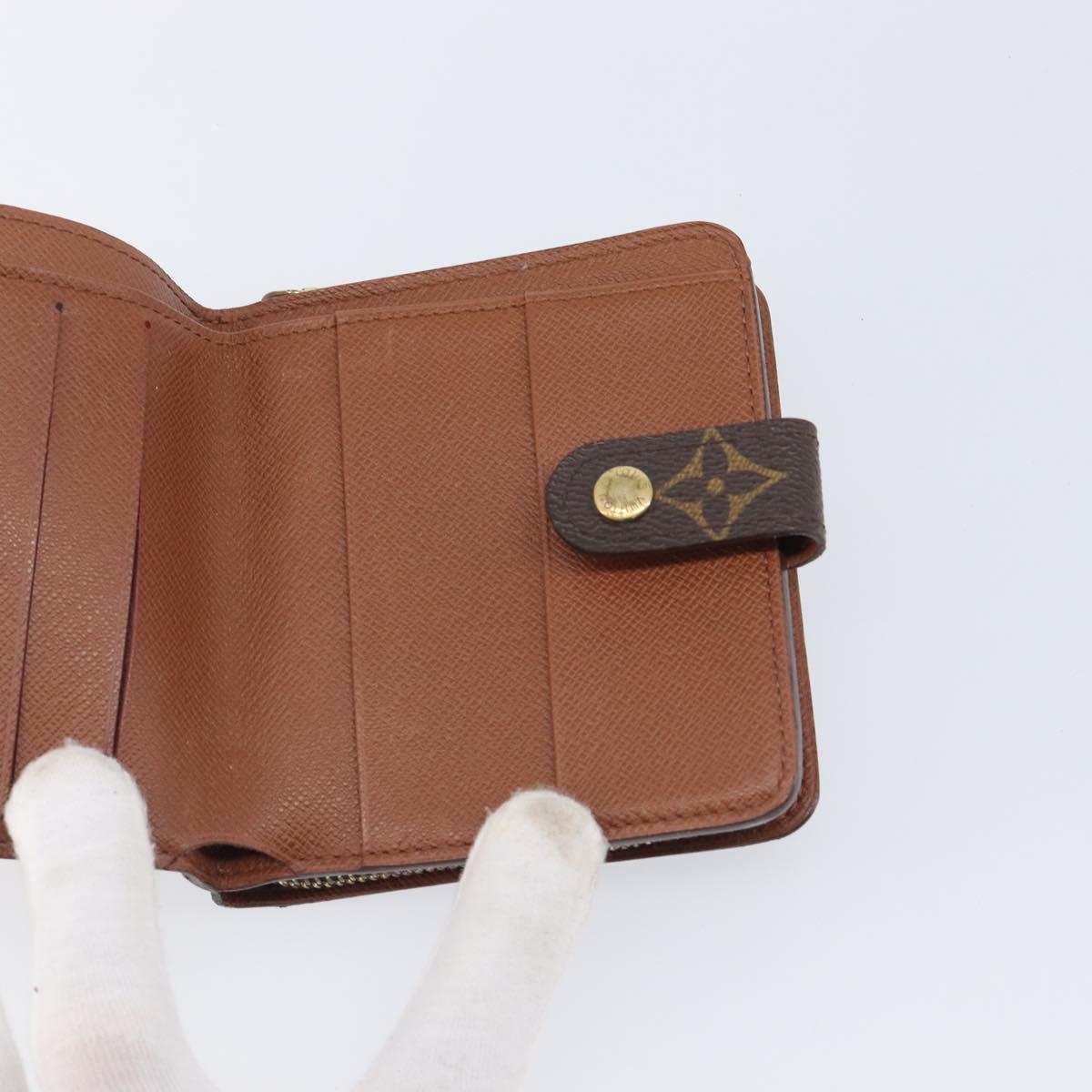 LOUIS VUITTON Monogram Compact zip Wallet M61667 LV Auth 205512A