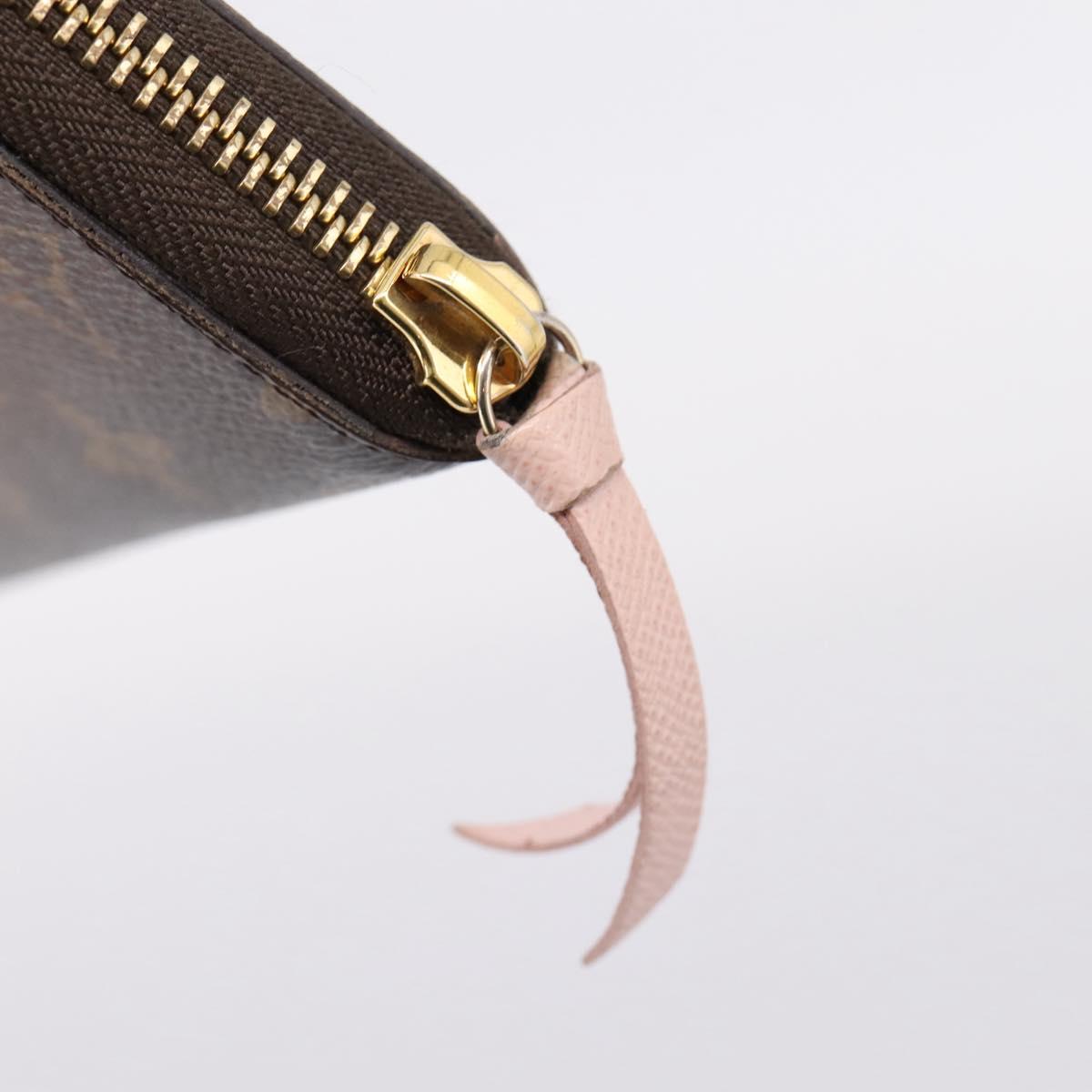 LOUIS VUITTON Portefeuille Clemence Wallet Rose Valerine M61298 LV Auth 205515V