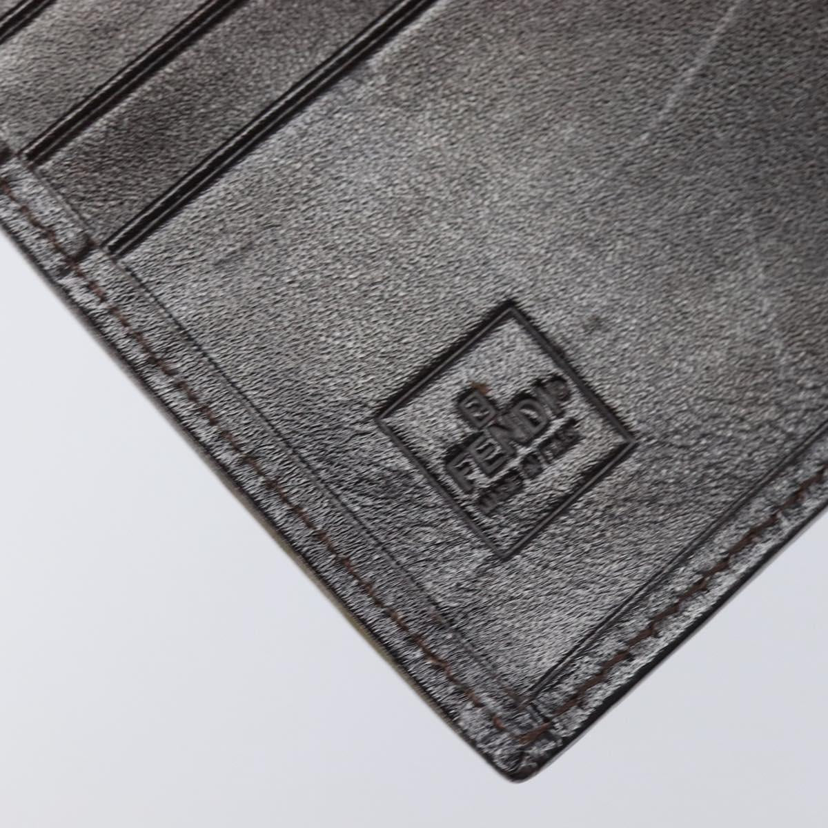 FENDI Zucca Canvas Bifold Wallet Black Brown Auth 205532V