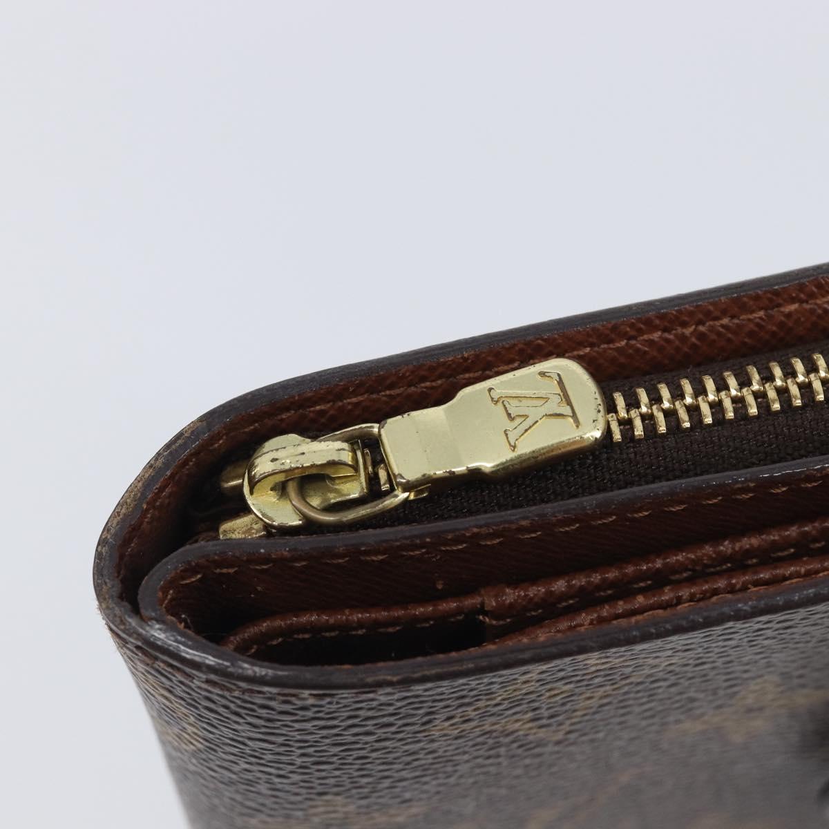 LOUIS VUITTON Monogram Compact zip Wallet M61667 LV Auth 205541V