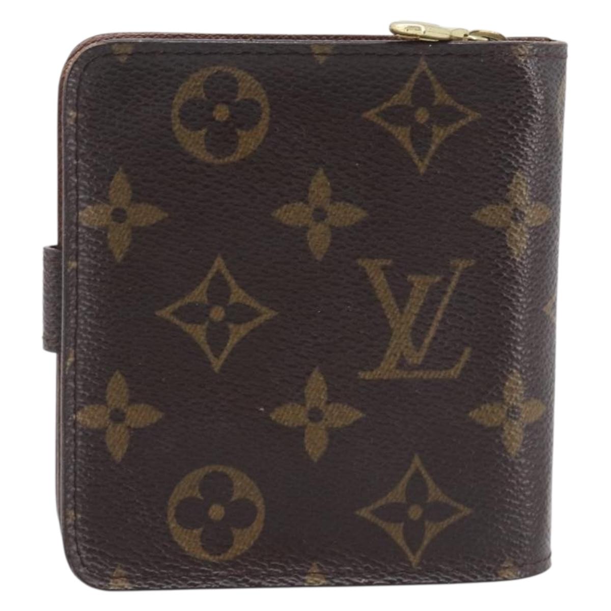 LOUIS VUITTON Monogram Compact zip Wallet M61667 LV Auth 205541V