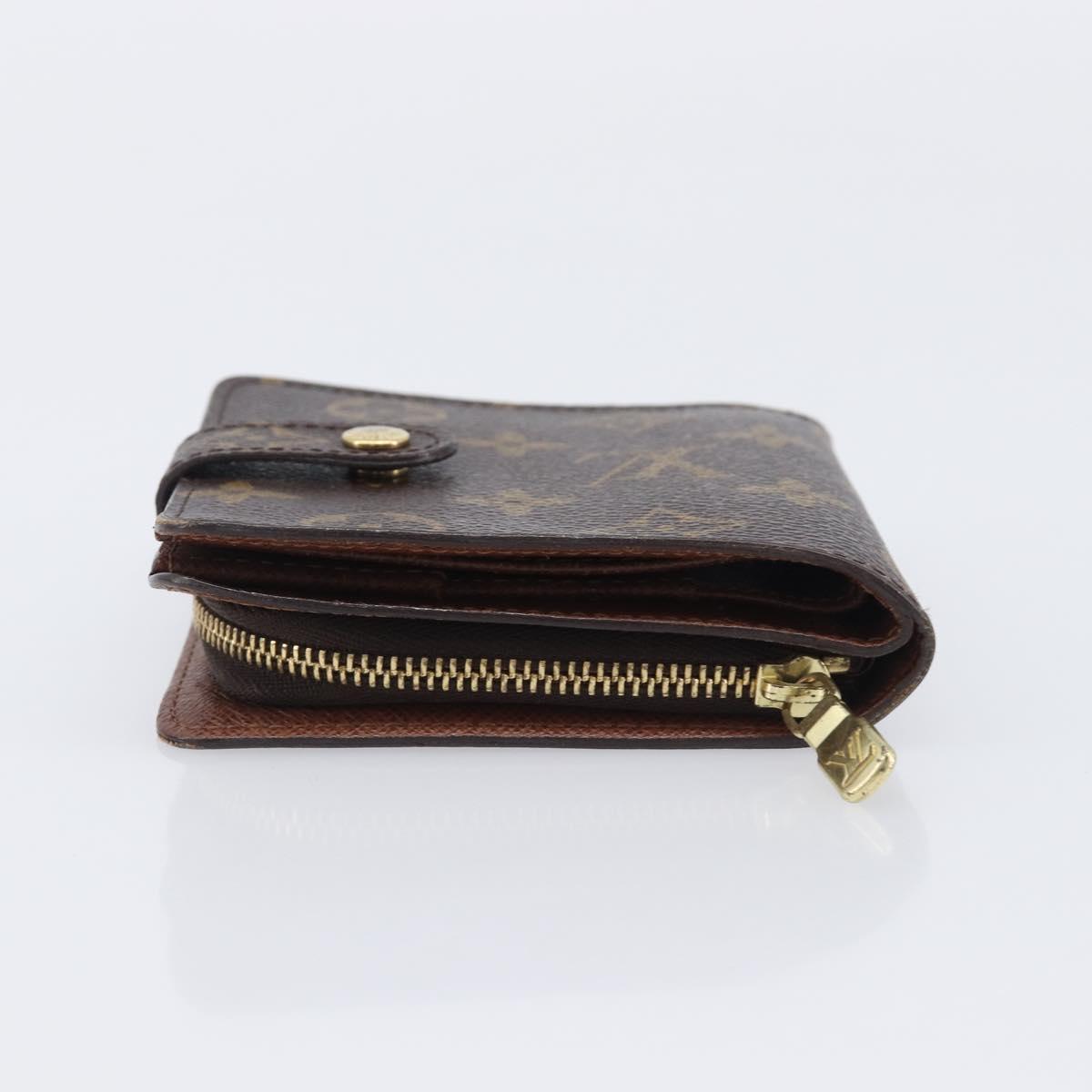LOUIS VUITTON Monogram Compact zip Wallet M61667 LV Auth 205541V