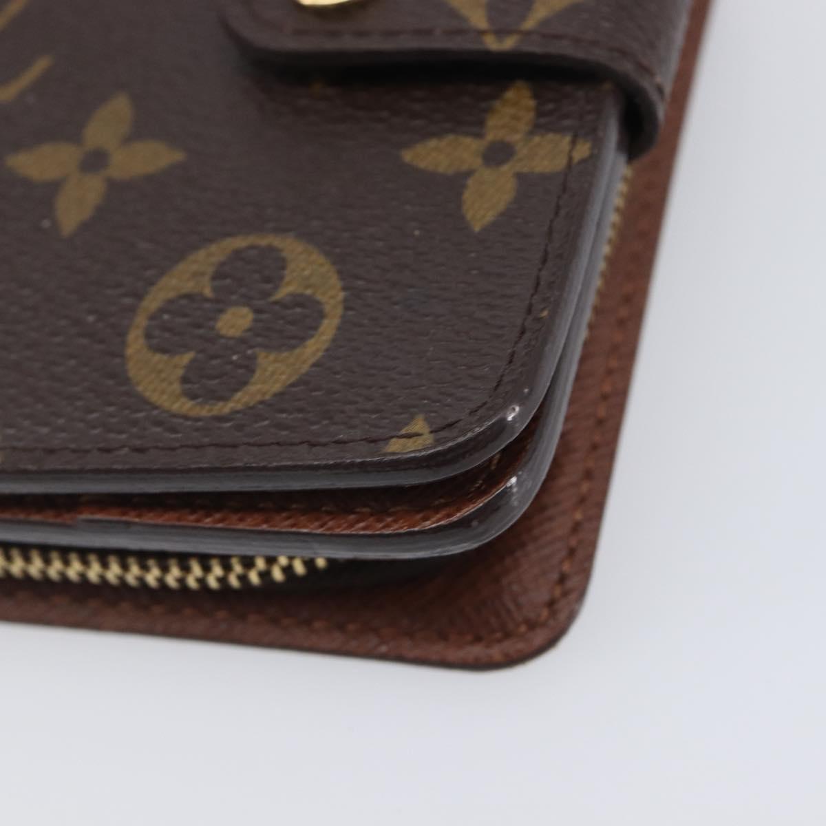 LOUIS VUITTON Monogram Compact zip Wallet M61667 LV Auth 205541V