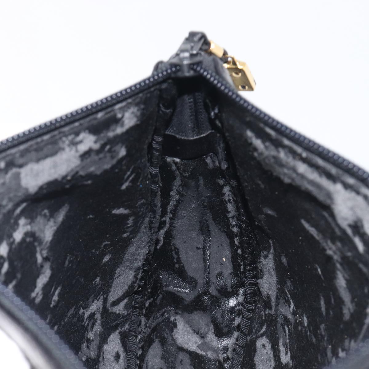 LOEWE Shoulder Bag Leather Black Gold Auth 205664