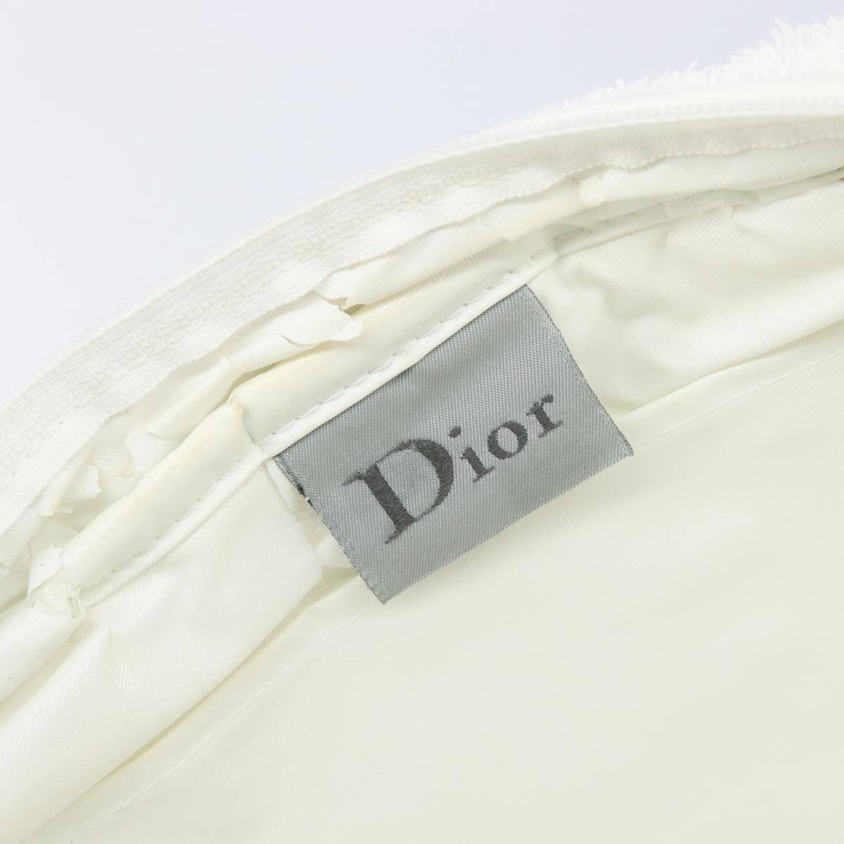 Christian Dior Hand Bag Pile White Auth 205716