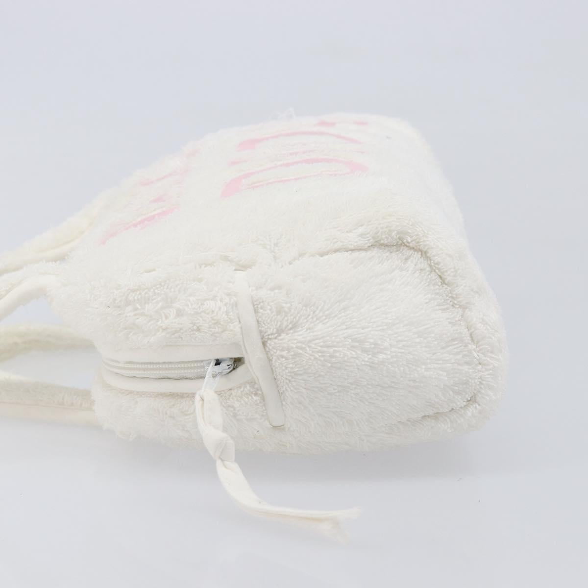 Christian Dior Hand Bag Pile White Auth 205716