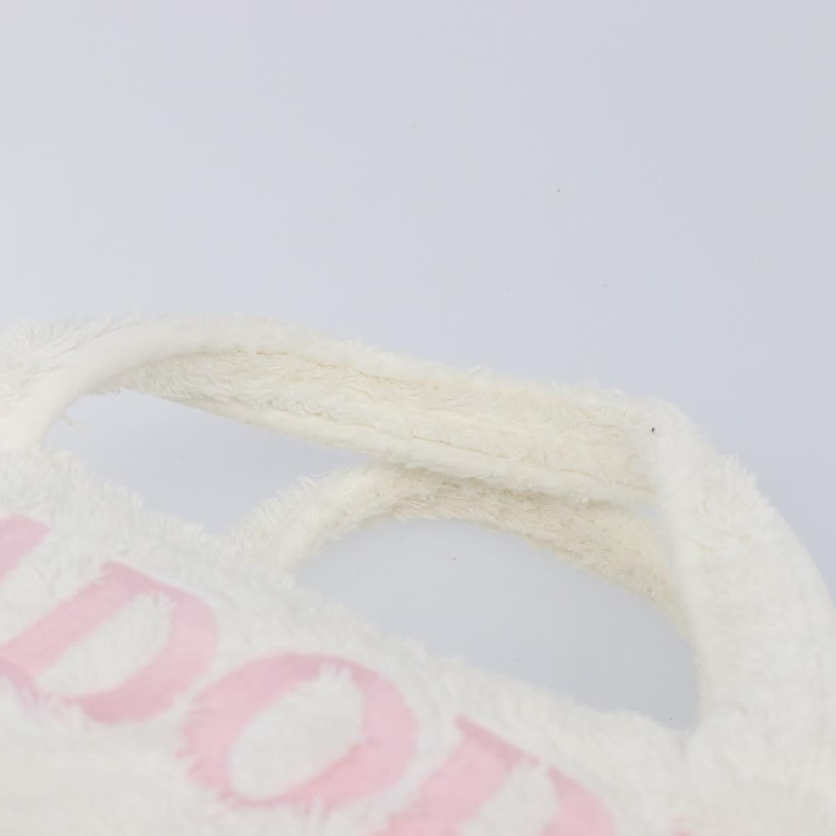 Christian Dior Hand Bag Pile White Auth 205716