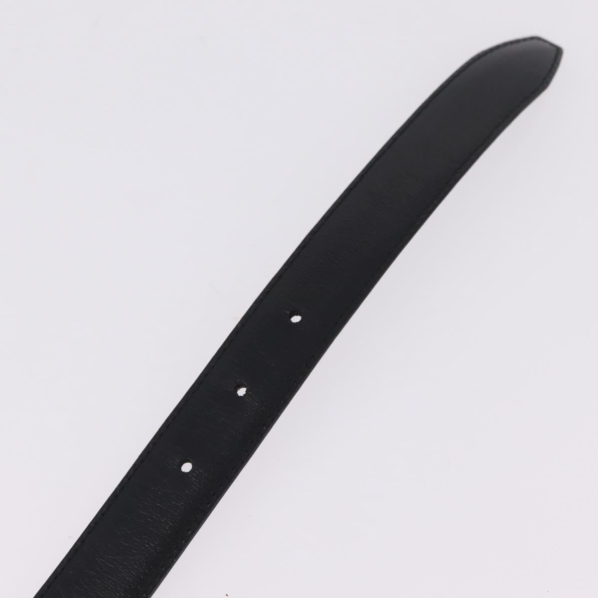 GUCCI Belt Leather 44.1"" Black Gold Auth 205723