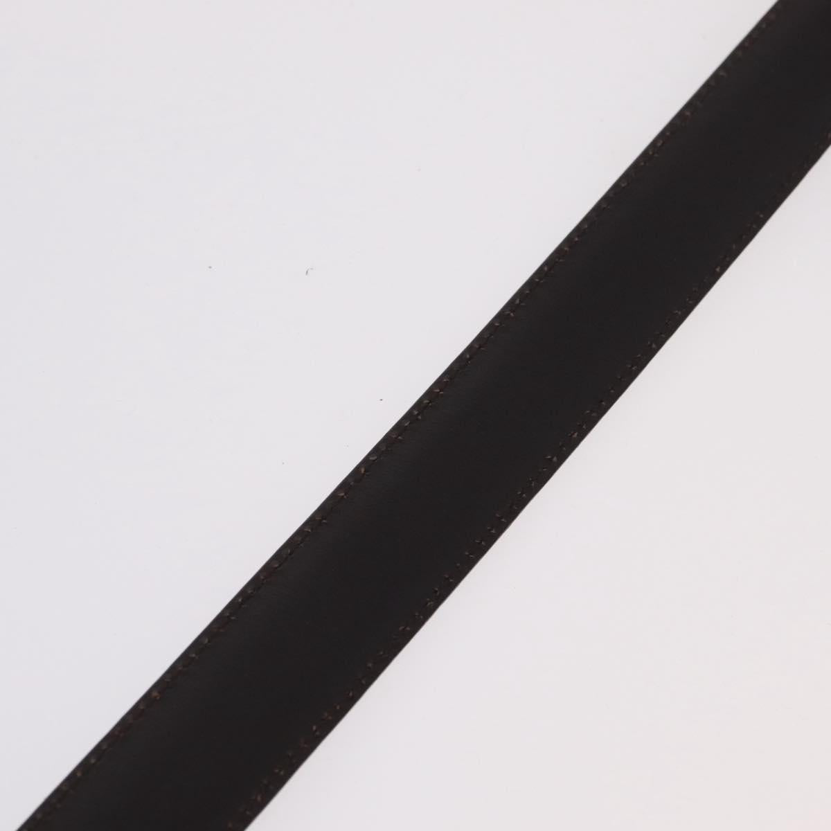 GUCCI Belt Leather 44.1"" Black Gold Auth 205723