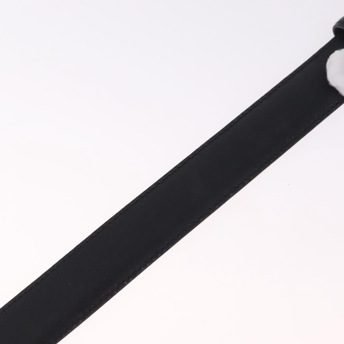 GUCCI Belt Leather 44.1"" Black Gold Auth 205723