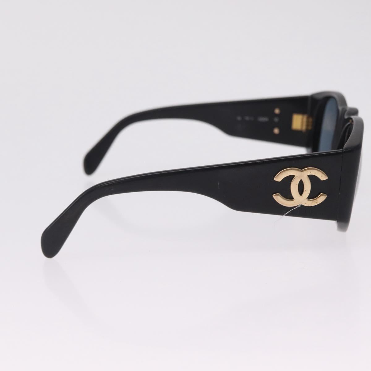 CHANEL Sunglasses plastic Black Gold CC Auth 205726