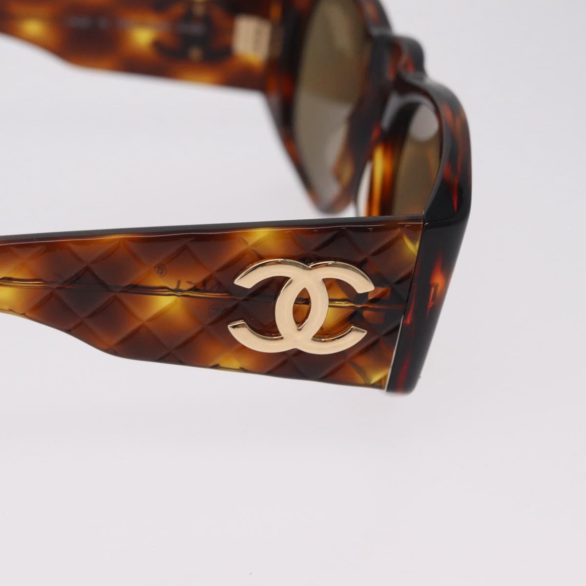 CHANEL Sunglasses plastic Brown CC Auth 205728M