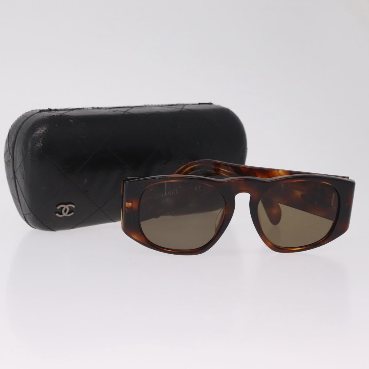 CHANEL Sunglasses plastic Brown CC Auth 205728M