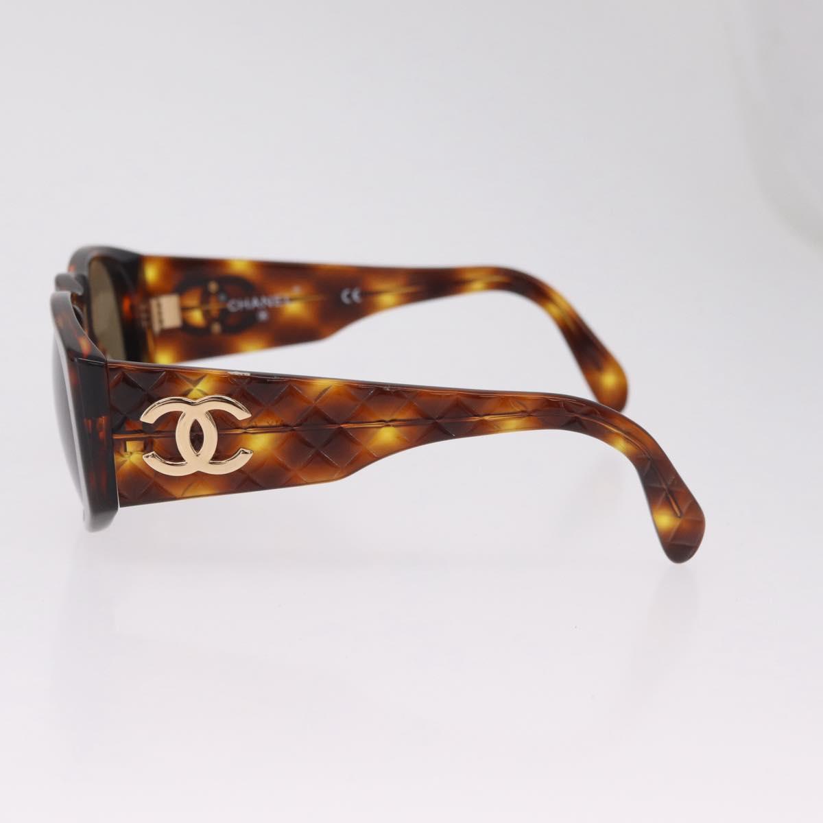 CHANEL Sunglasses plastic Brown CC Auth 205728M