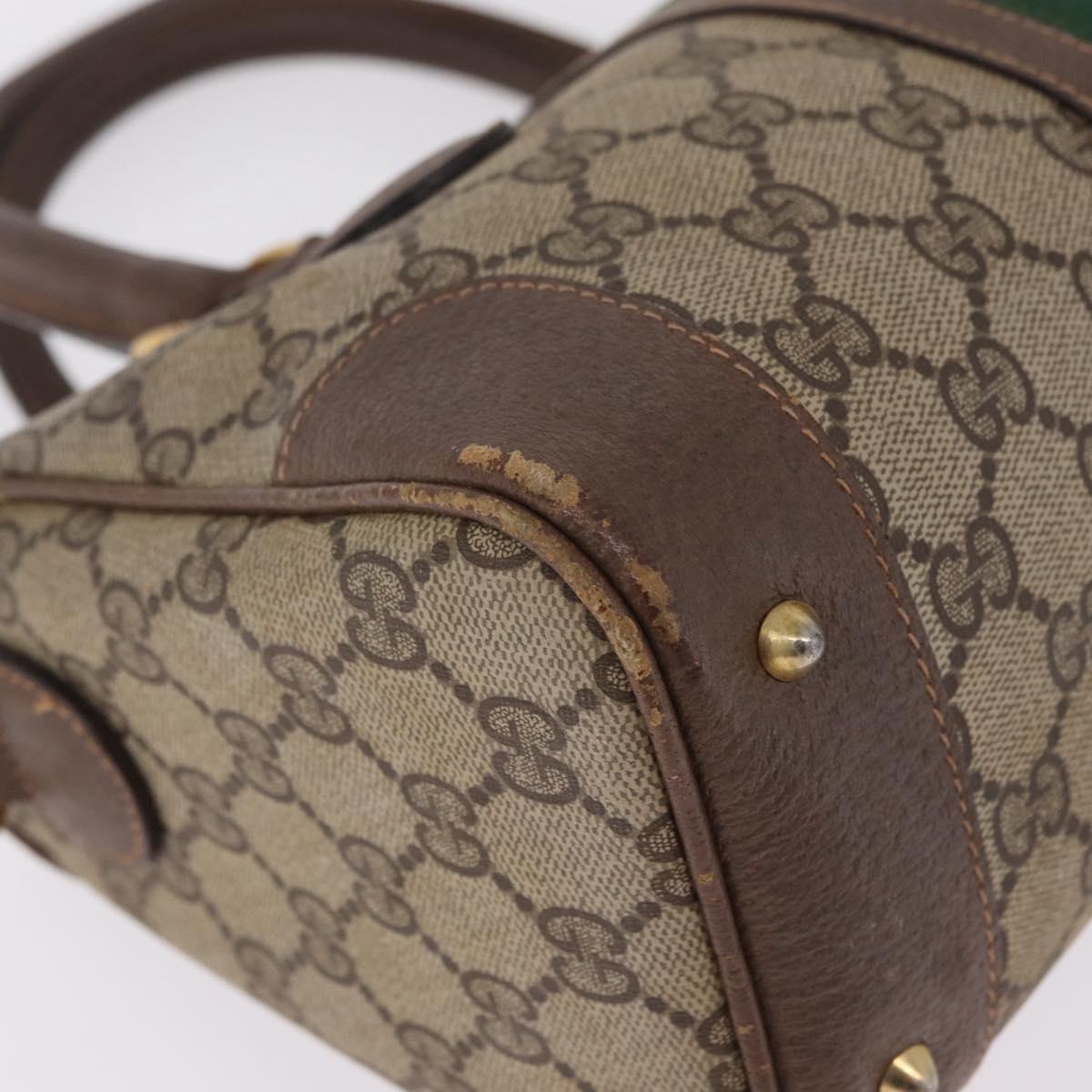 GUCCI GG Supreme Web Sherry Line Hand Bag PVC Beige Gold 002 39 0069 Auth 205731