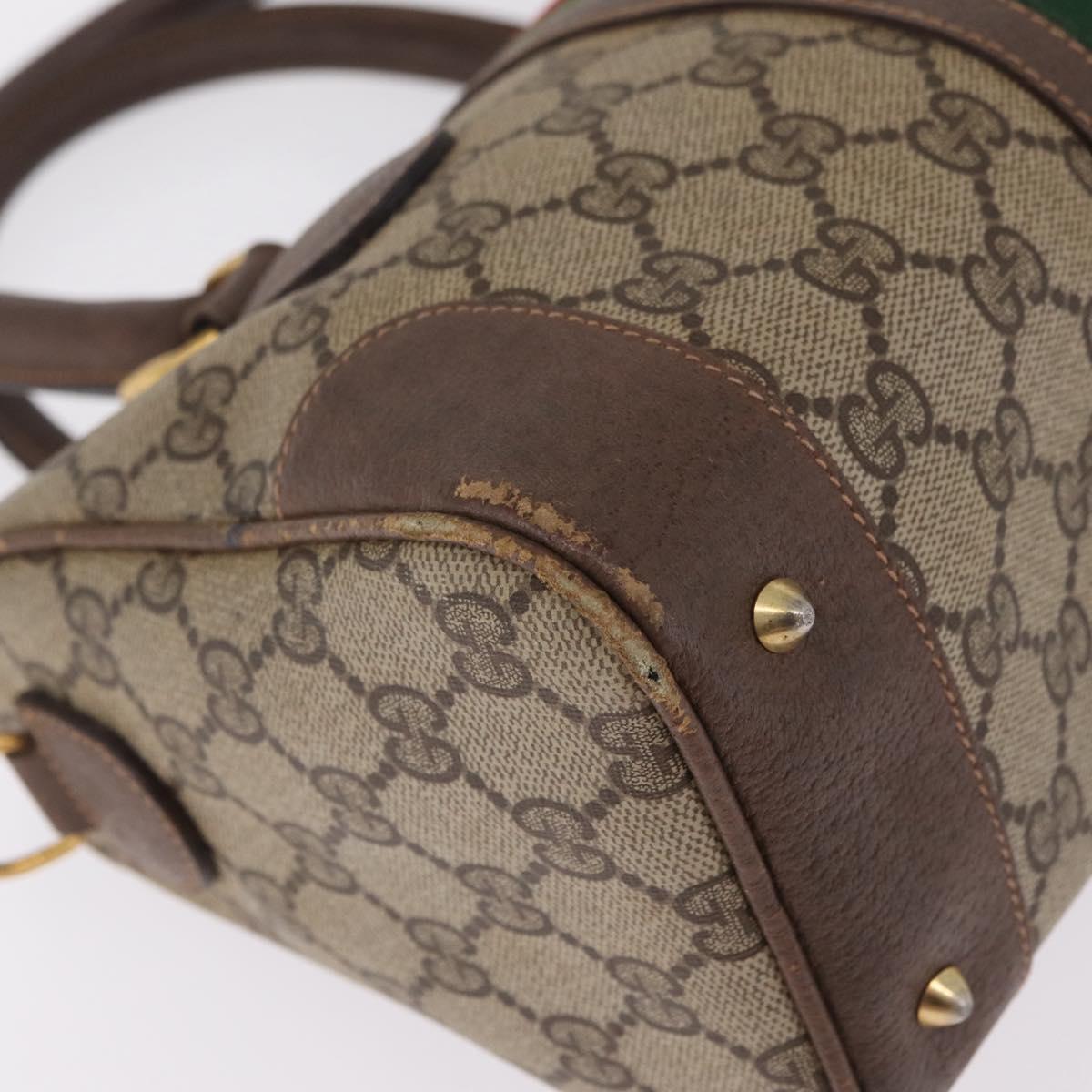 GUCCI GG Supreme Web Sherry Line Hand Bag PVC Beige Gold 002 39 0069 Auth 205731