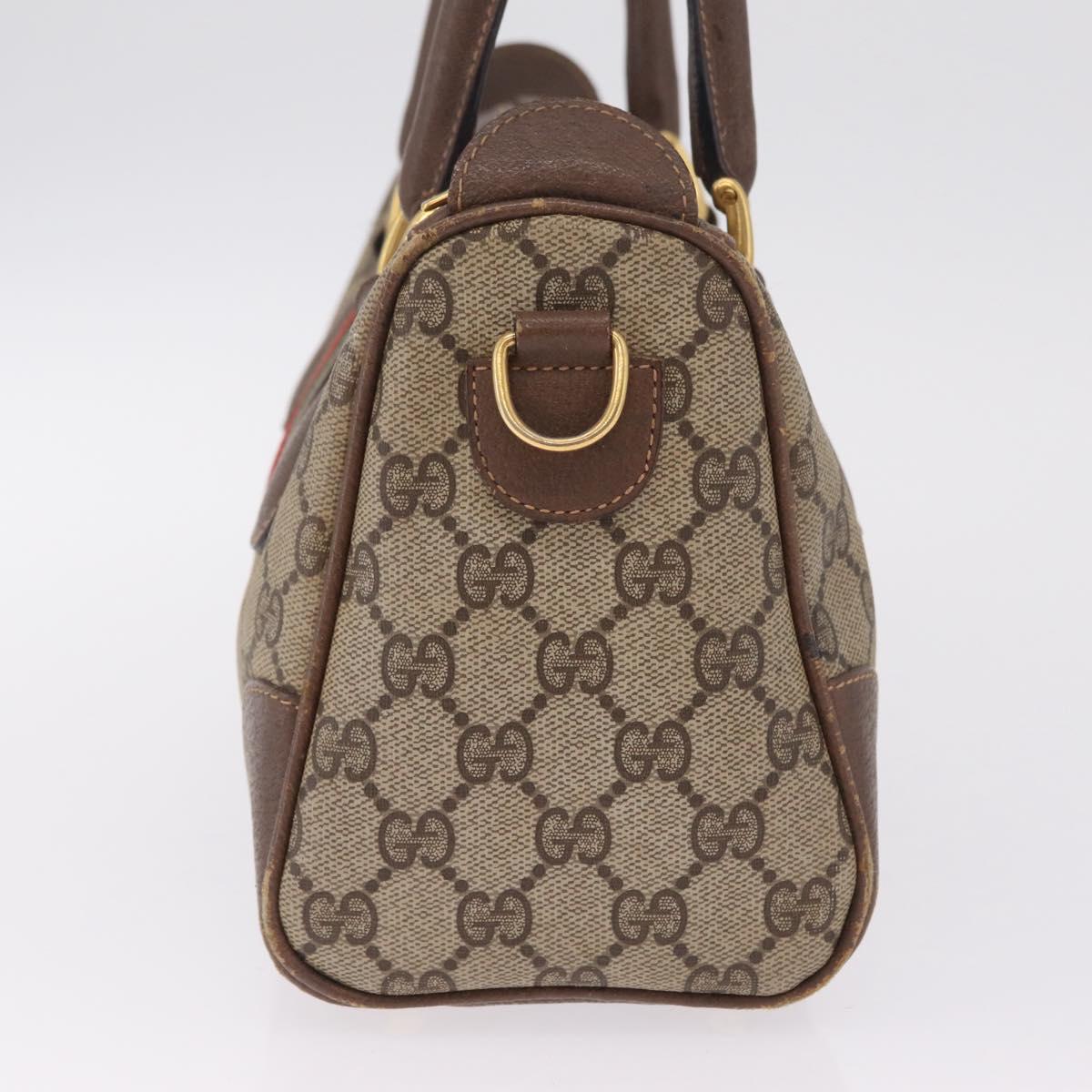 GUCCI GG Supreme Web Sherry Line Hand Bag PVC Beige Gold 002 39 0069 Auth 205731