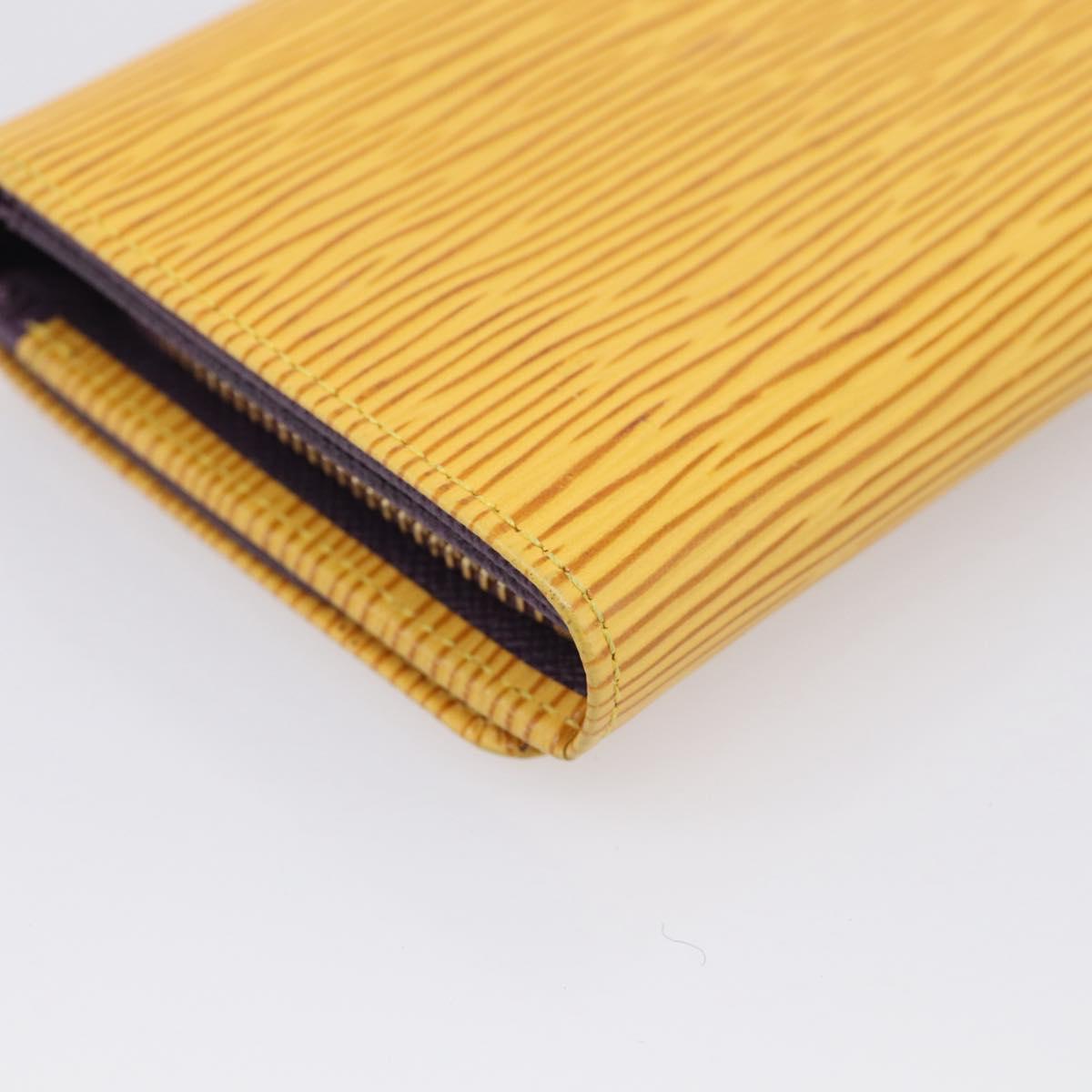 LOUIS VUITTON Epi Porte Monnaie Billets Tresor Wallet Yellow M63509 Auth 205739A