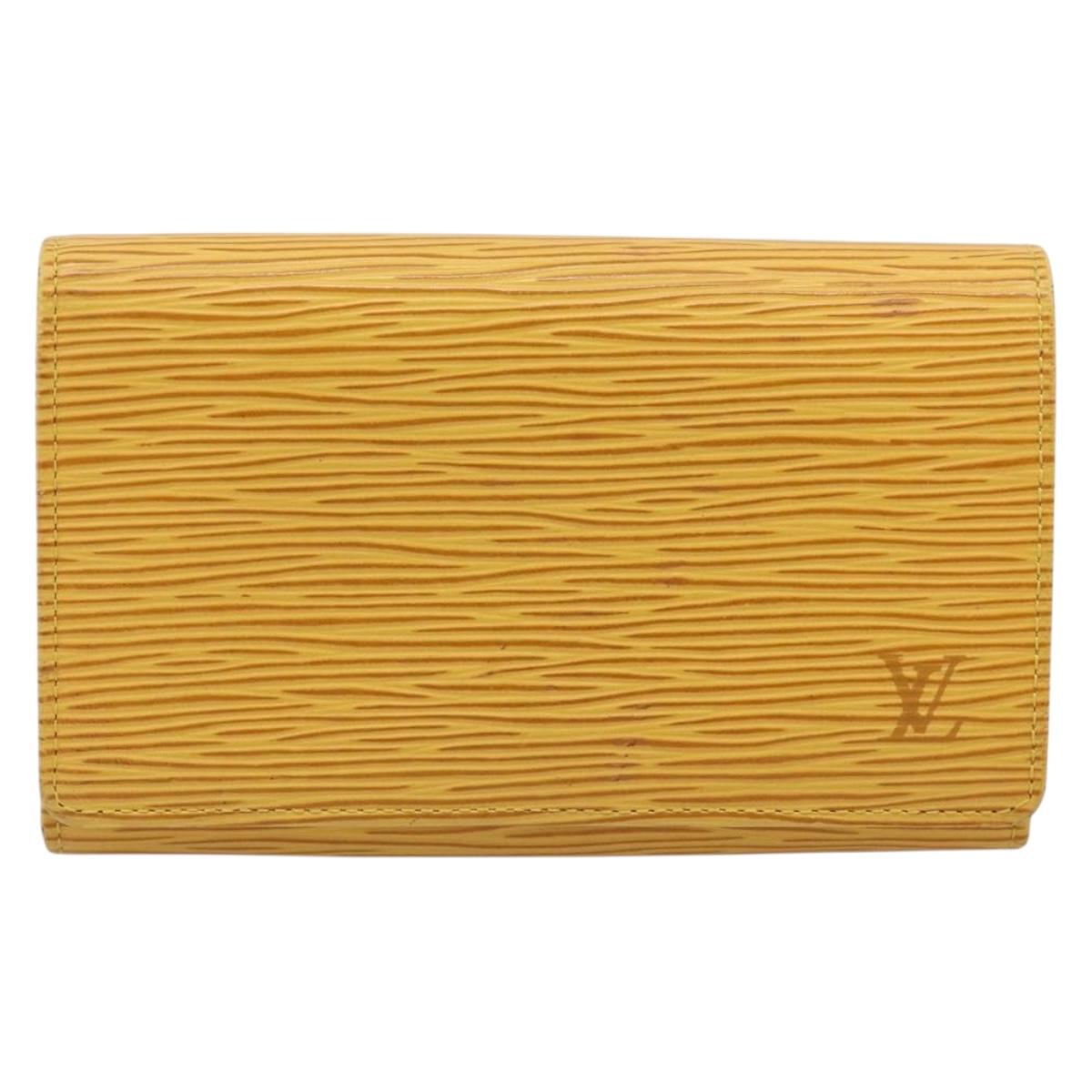 LOUIS VUITTON Epi Porte Monnaie Billets Tresor Wallet Yellow M63509 Auth 205739A