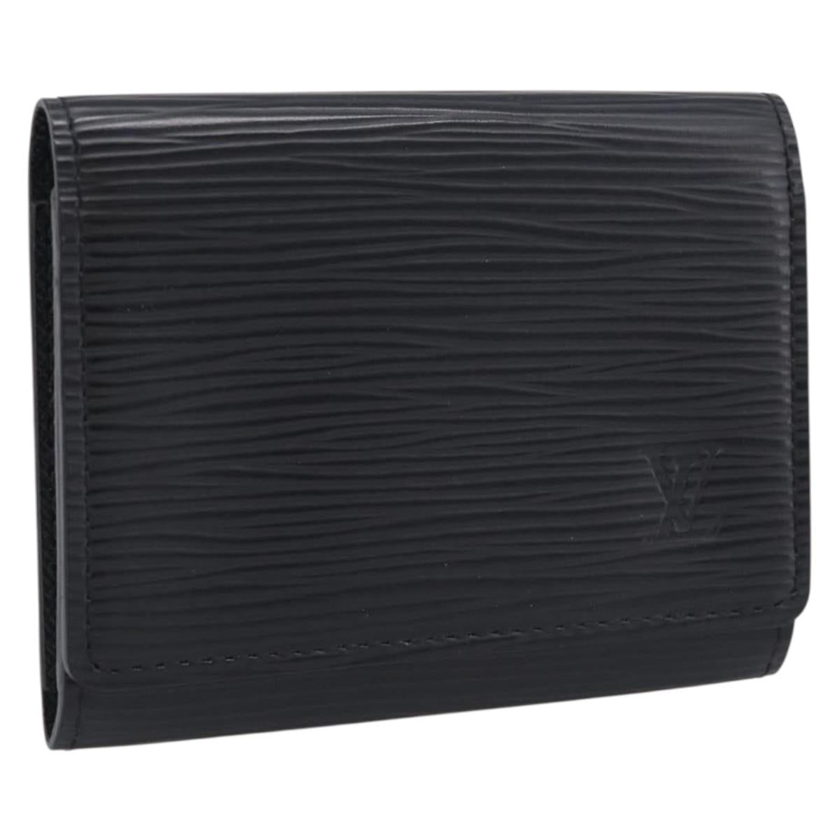 LOUIS VUITTON Epi Anvelop Cult De Vuitto Card Case Black M56169 LV Auth 205740