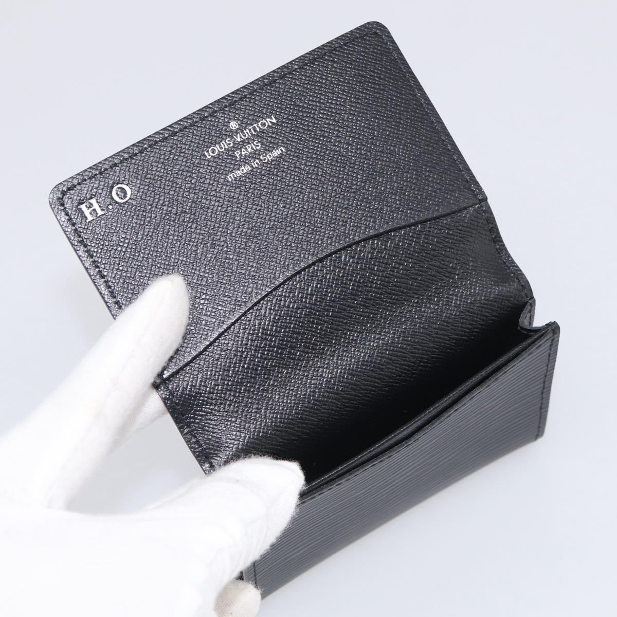 LOUIS VUITTON Epi Anvelop Cult De Vuitto Card Case Black M56169 LV Auth 205740