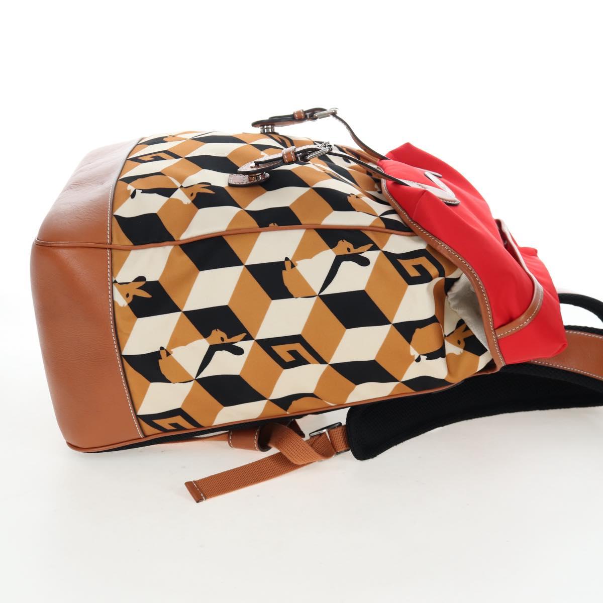 GUCCI Interlocking G Medium Backpack Nylon Brown Silver 696013 Auth 205808A