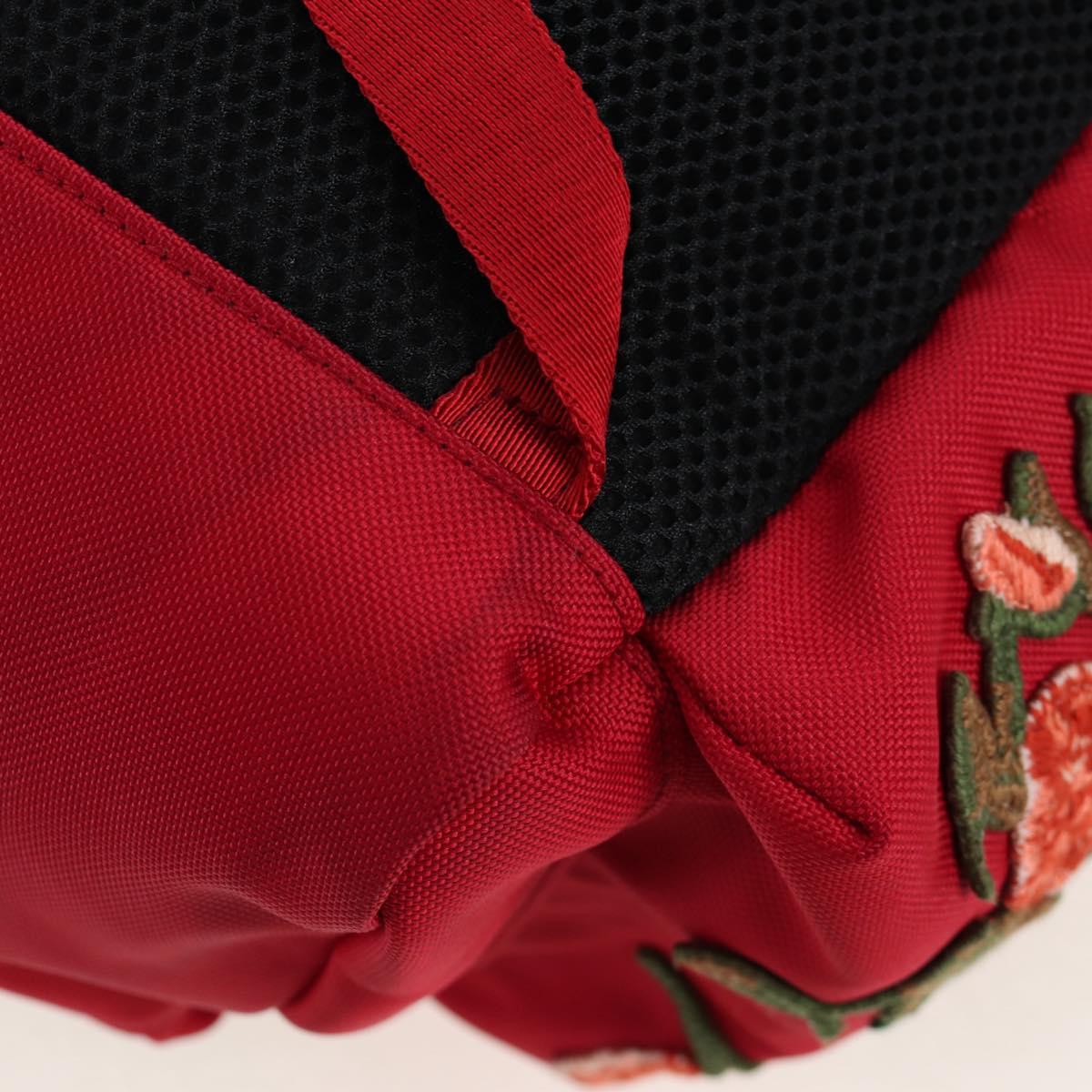 GUCCI Embroidery Tiger Web Sherry Line Backpack Canvas Red 429037 Auth 205809V